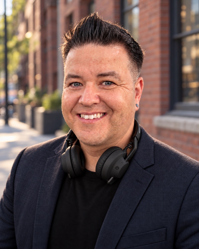 Brian Lee, founder of Pulse Planner, with his DJ headphones round his neck